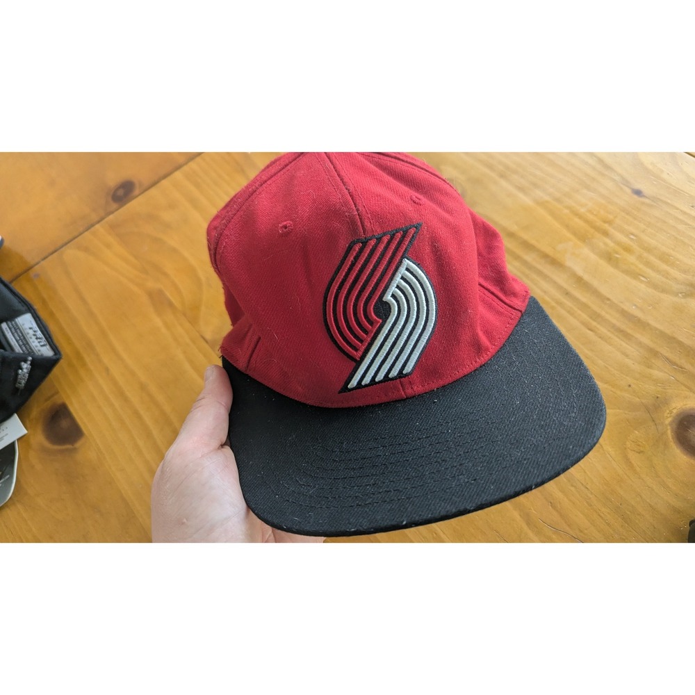 Mitchell Ness Portland‎ Trail Blazers Red Black Snapback Hat NBA Basketball Cap